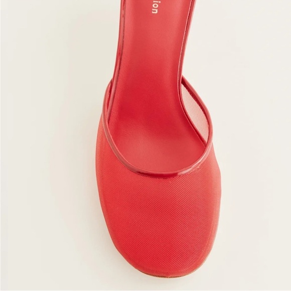 Reformation Kalinka Mesh Kitten Heel Mule Red 8.5 NWT - Picture 4 of 9